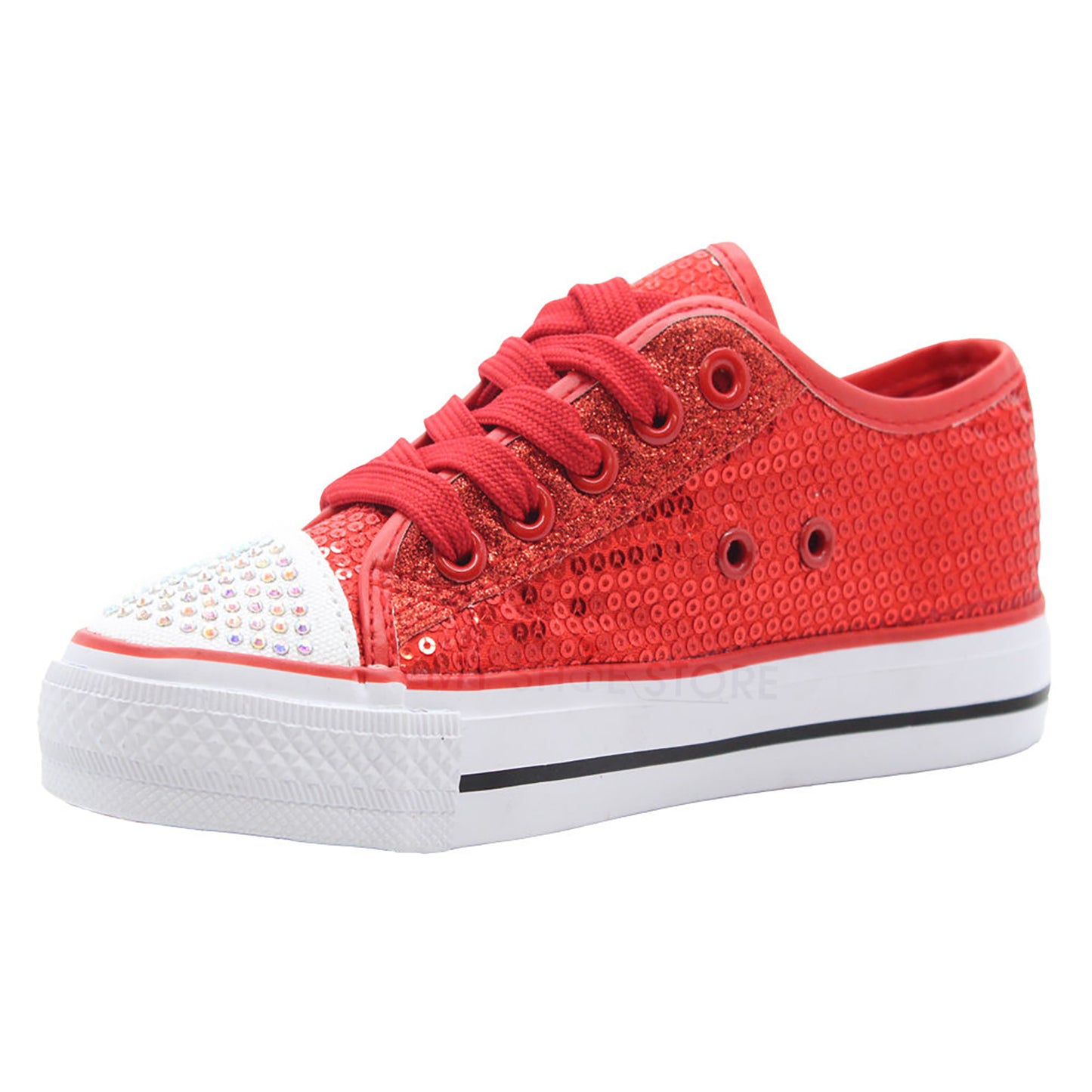 GIRLS DIAMANTE CANVAS SHOES CHILDRENS CASUAL PUMPS PLIMSOLLS SNEAKERS TRAINERS
