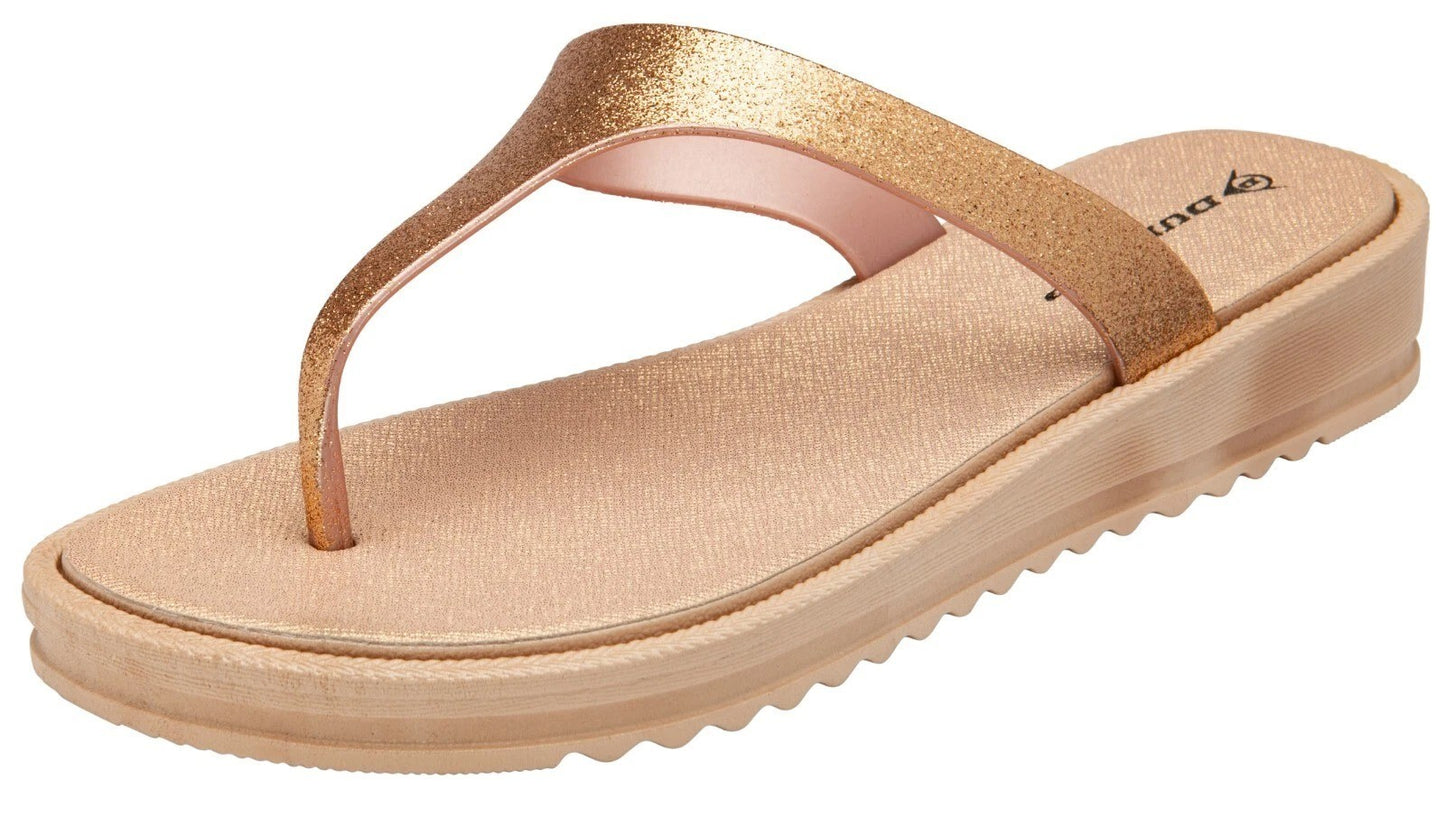 Dunlop Women's Low Wedge Slip-On Flip Flops ? Comfortable Summer Beach Sandals