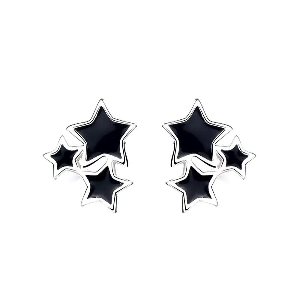 925 Sterling Silver Star Linked Stud Earrings Jewellery Women Girls Gift UK