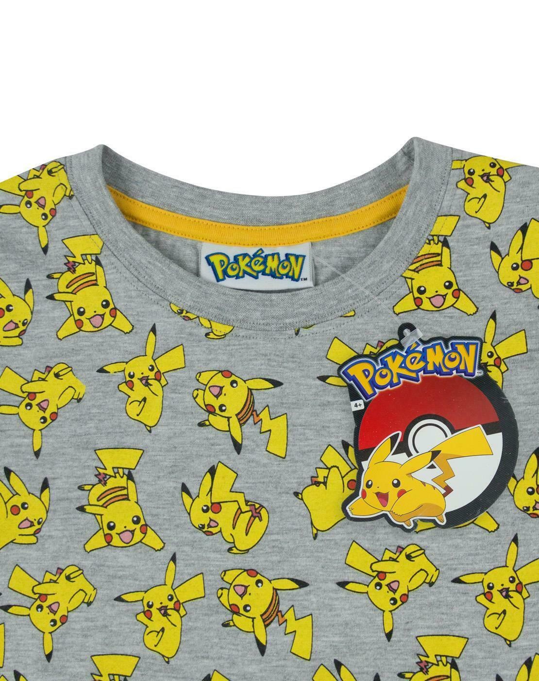 Pokemon Short Sleeved T-Shirt | Boys Grey | Official Merch