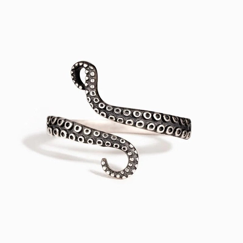 925 Sterling Silver Vintage Octopus Adjustable Ring Women Girls Jewellery Gift