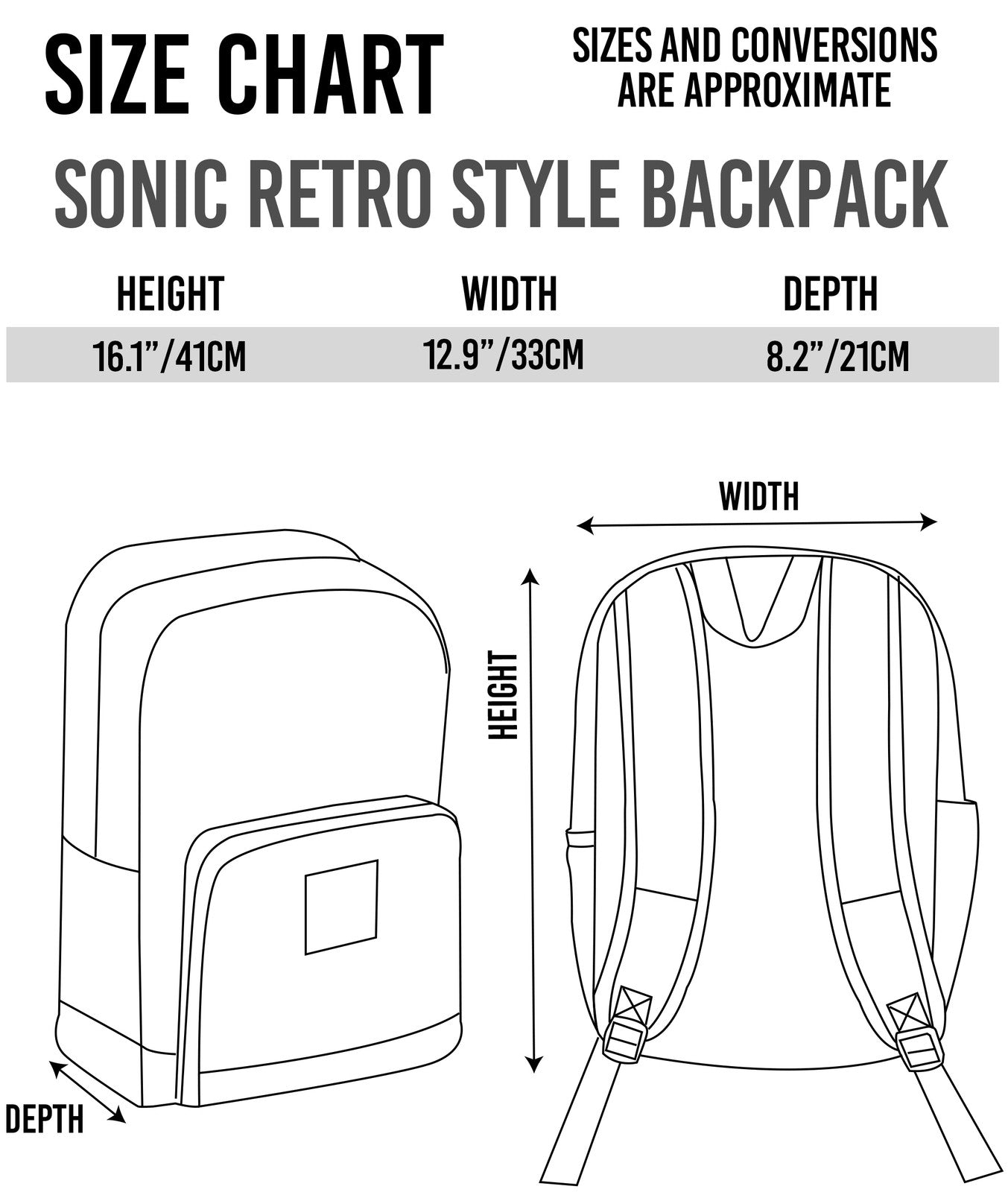 Sonic the Hedgehog Backpack | Boys Black | Official Merch
