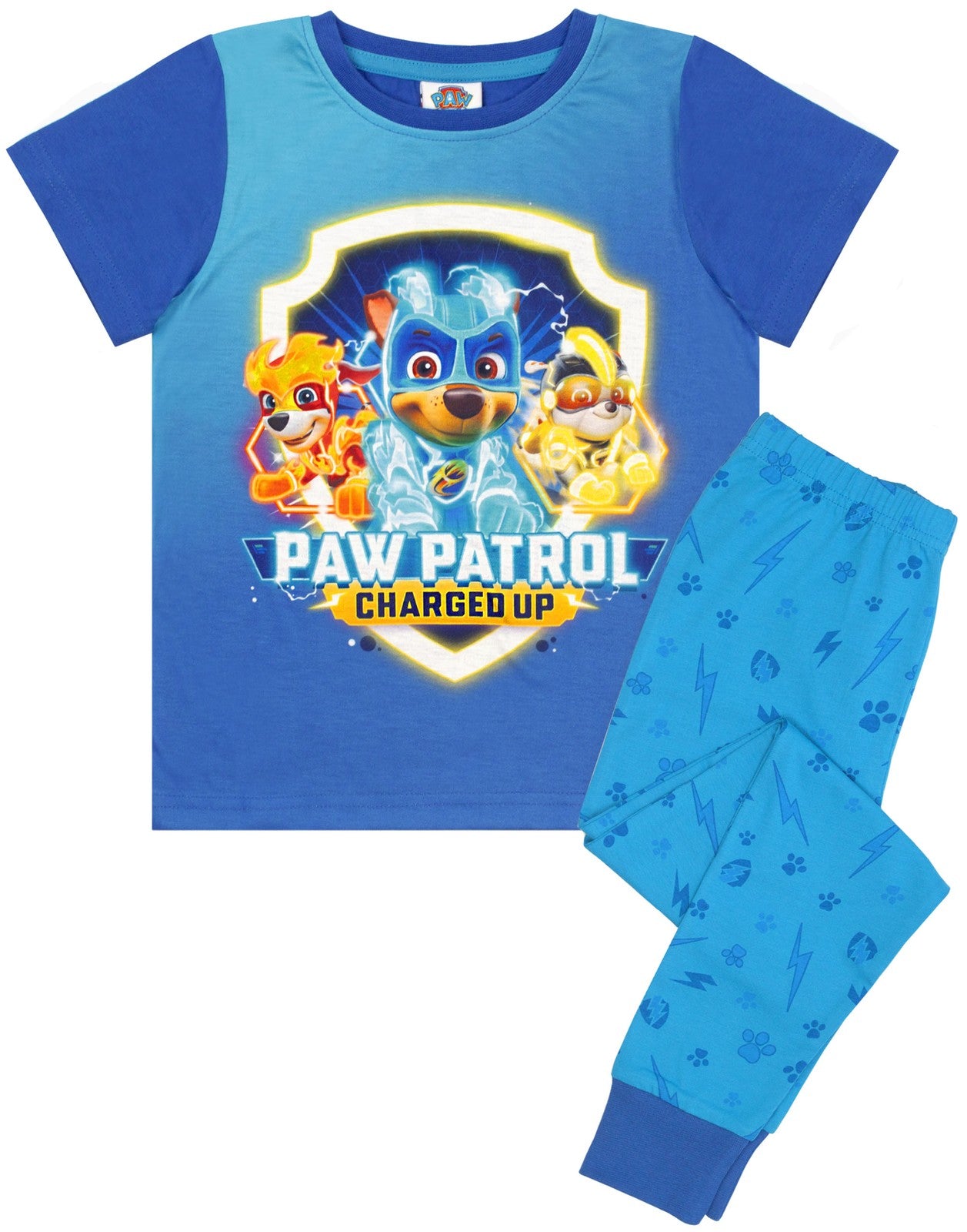 Paw Patrol Short Sleeve Long Leg Pyjama Set | Boys Blue | Official Merch