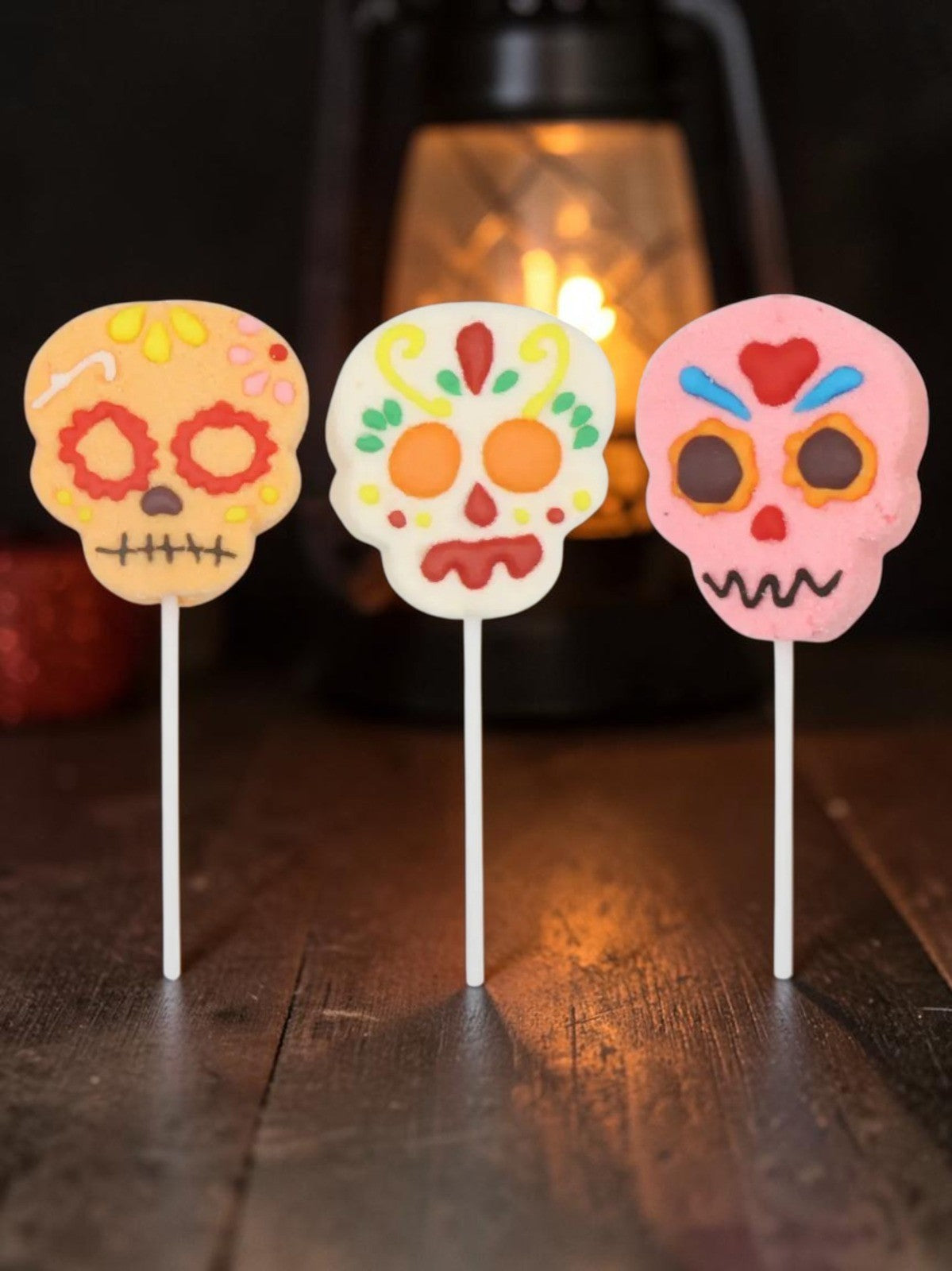 Skull Mallow Lollipops Halloween Fruit Flavoured Sweets 35g each 3, 6 or 12 Pack
