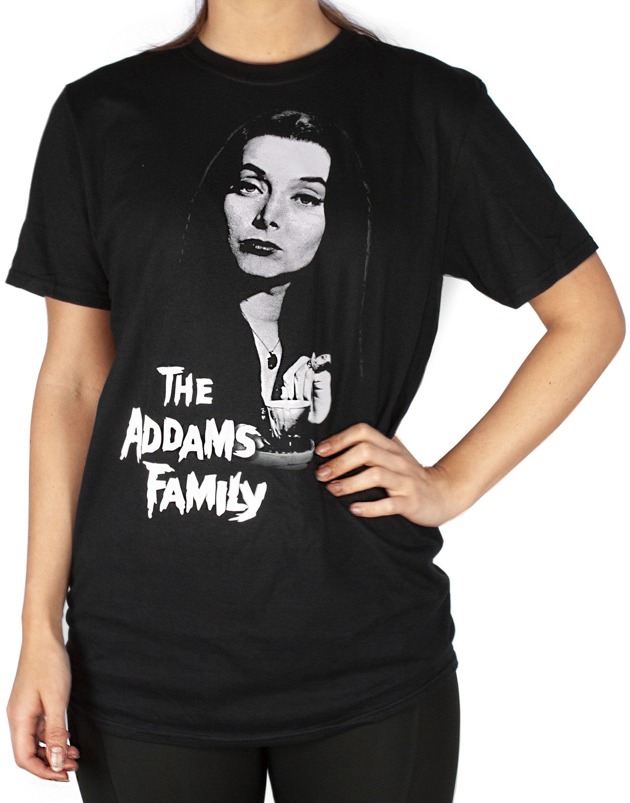The Addams Family Short Sleeved T-Shirt | Womens Black | Official Merch