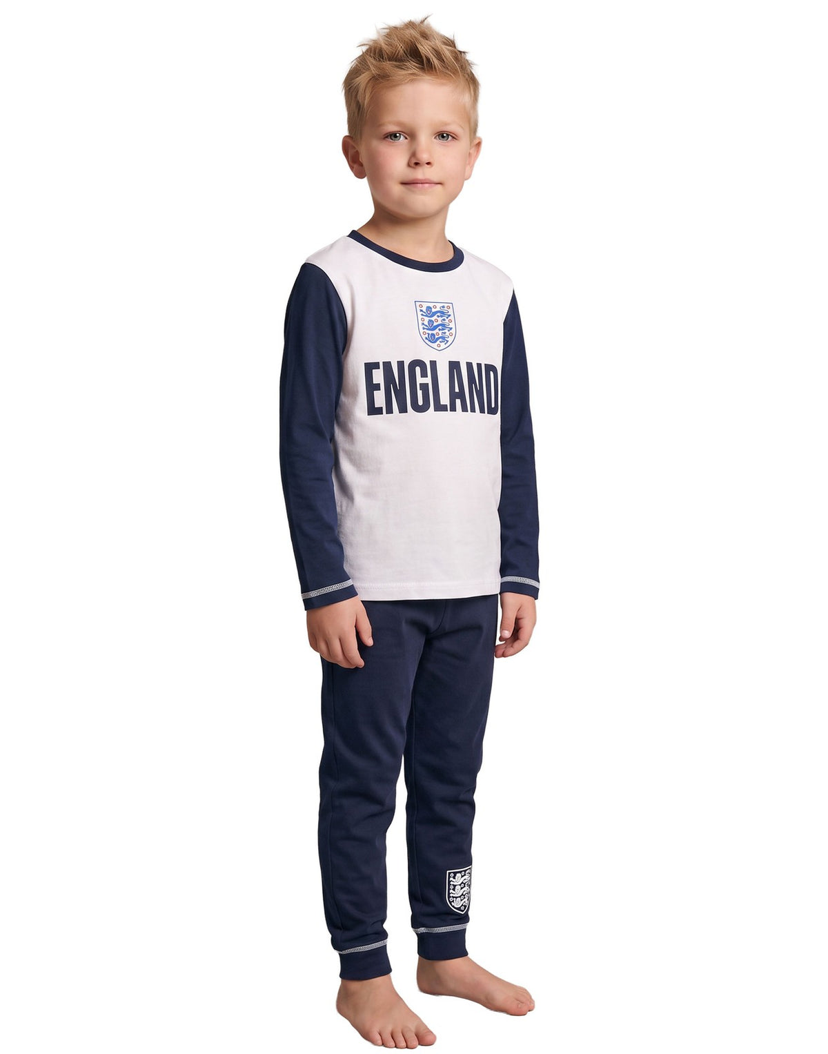 England Long Sleeve Long Leg Pyjama Set | Boys White | Official Merch