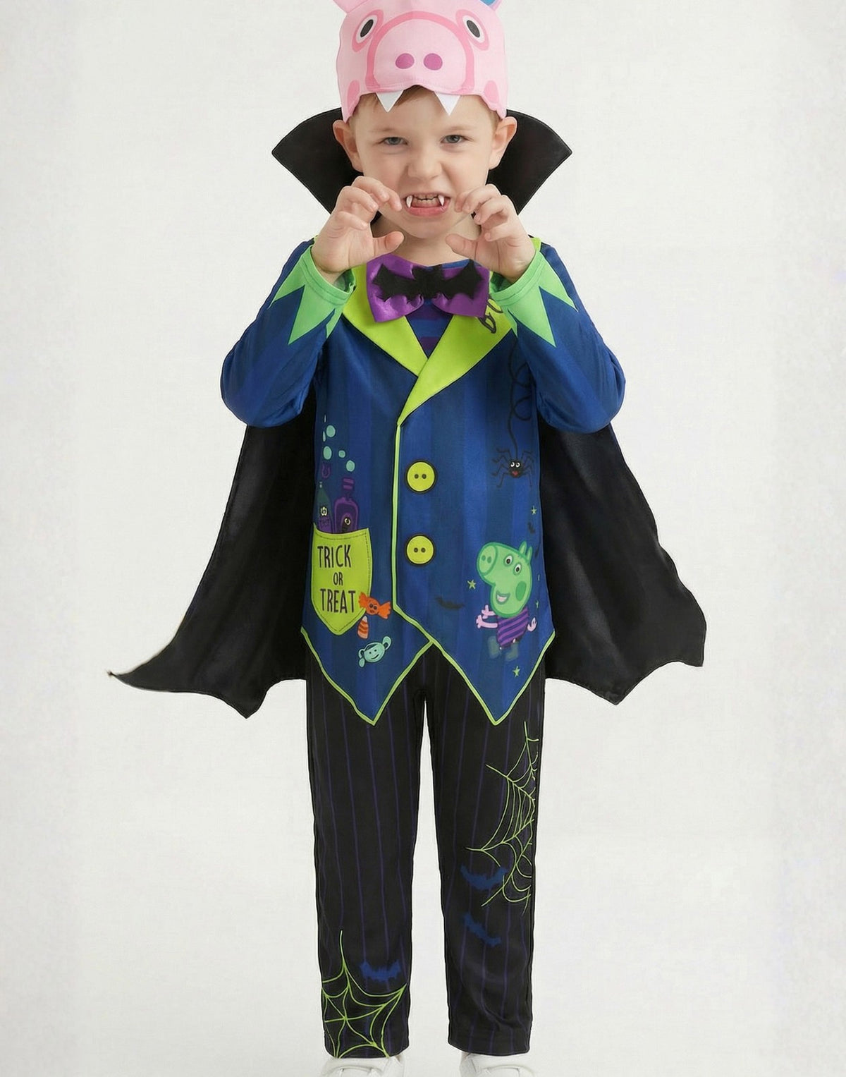 Peppa Pig 3 Piece Costume | Boys Black | Official Merch