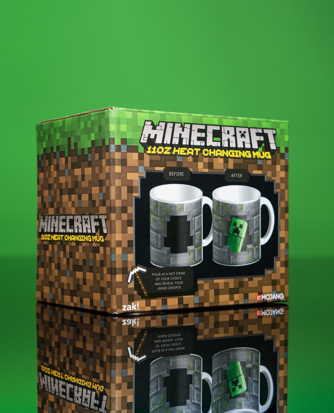 Minecraft Heat Changing Mug | Unisex Kids Grey Gaming | Official Merch