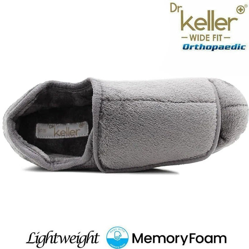 Dr Keller Ladies Wide Fit Memory Foam Slipper Washable Diabetic Orthopaedic Shoe