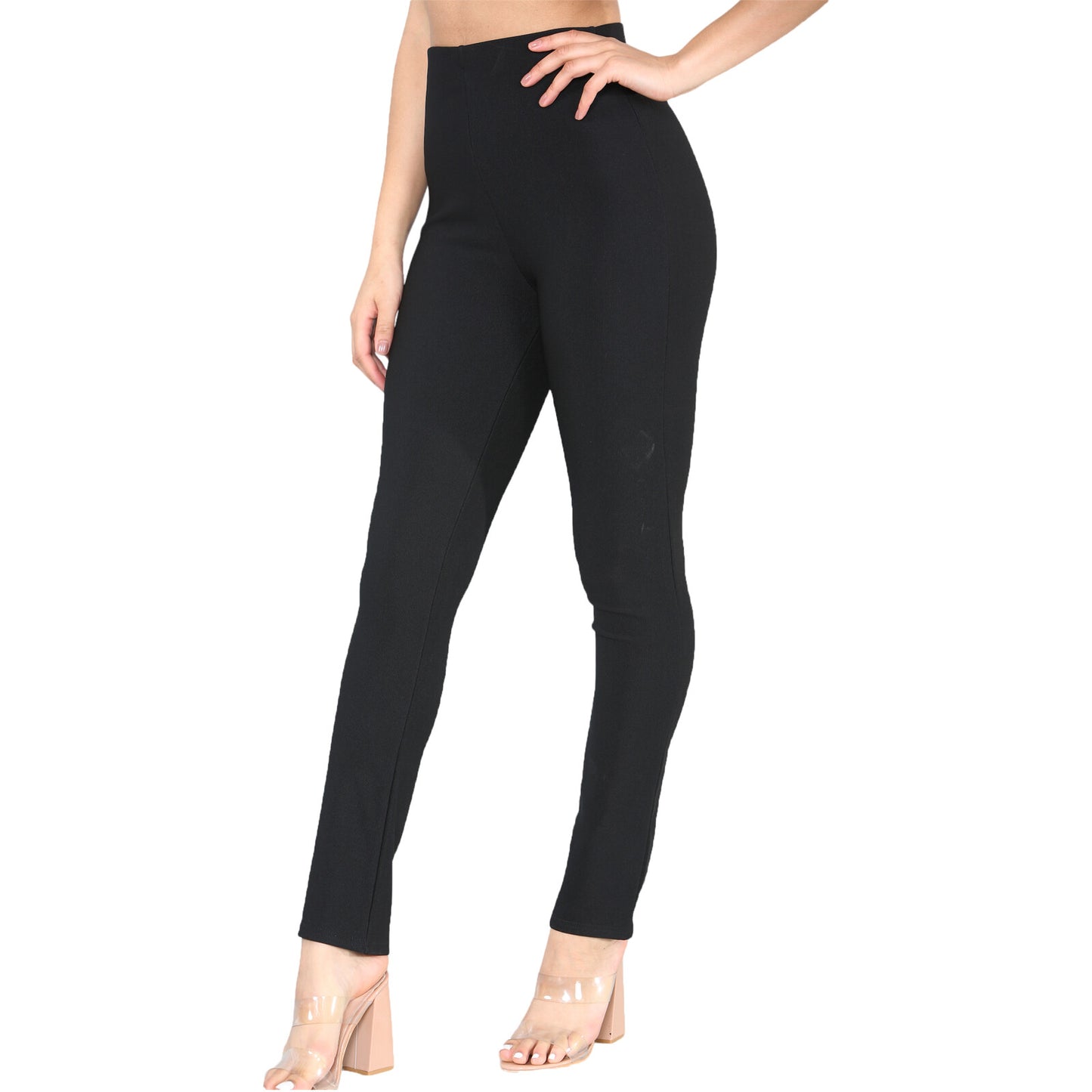 PACK OF 2 LADIES WOMENS STRAIGHT LEG RIBBED TROUSERS STRETCH PULL ON PANTS 8-26