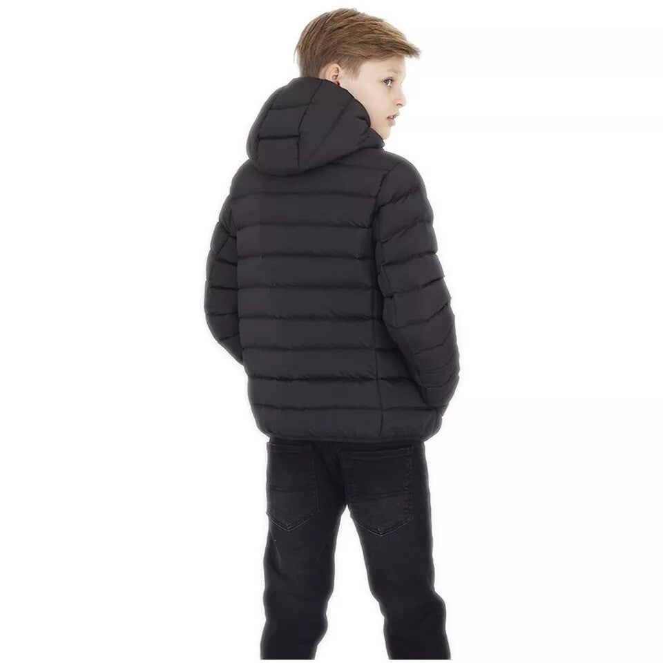 BOYS PADDED JACKET PUFFER PUFFA WARM WINTER QUILTED BUBBLE HOODED SCHOOL COAT