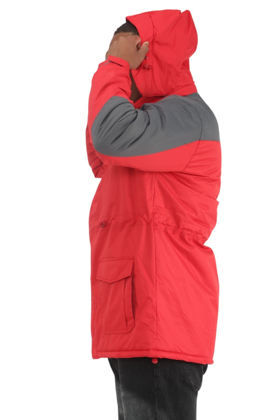 Mens Padded Winter Jacket Fleece Lined Warm Coat Hooded Waterproof Parka