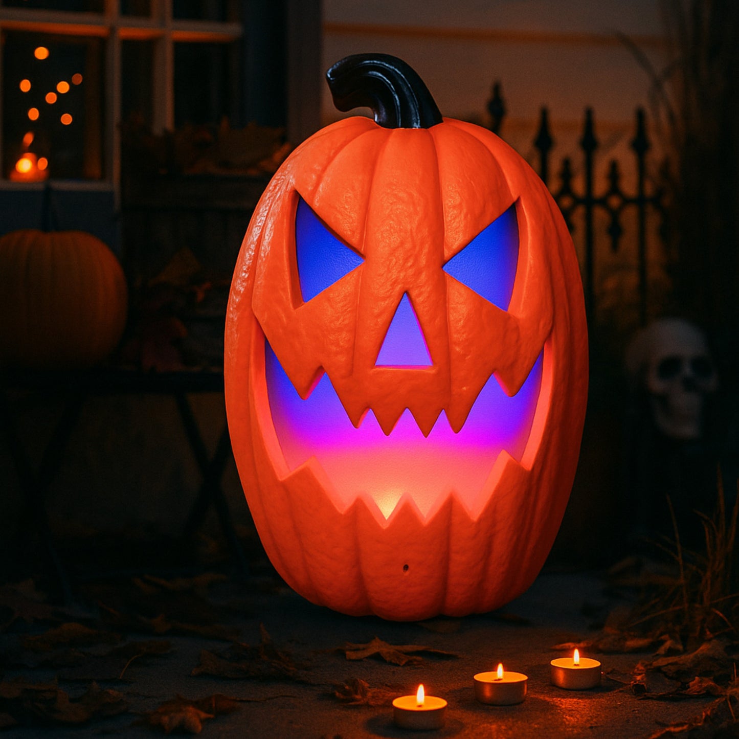 iN Halloween LED Pumpkin - Halloween Decoration - Colour Changing - Spooky Sound