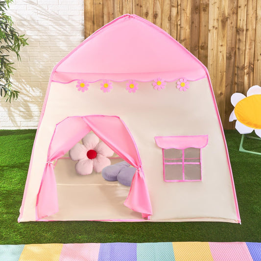 OHS Kids Flower Tent Indoor Outdoor Easy Set Up Garden Play House with Windows