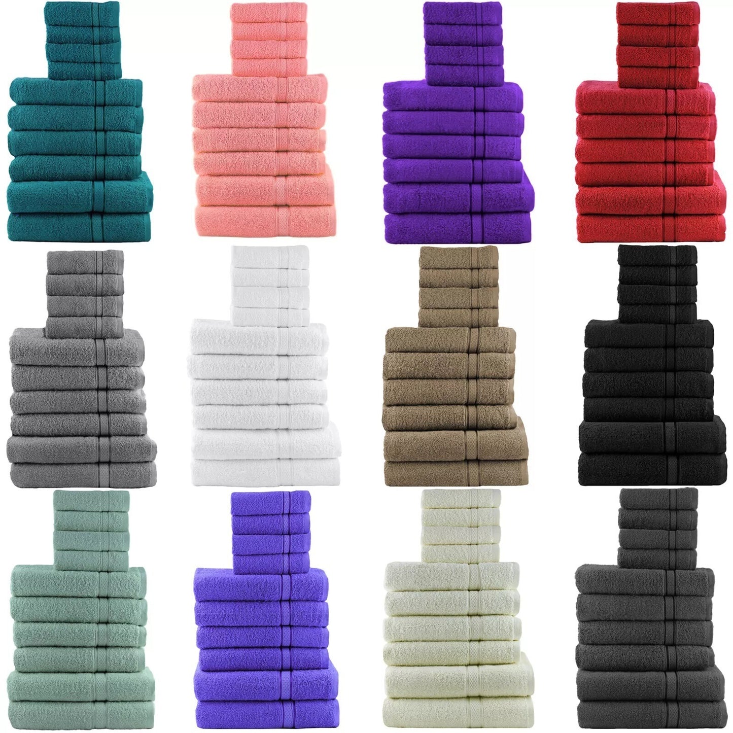 Luxury 100% Egyptian Cotton Towel Set 10 Piece Bale Set Face Hand Bath Towels