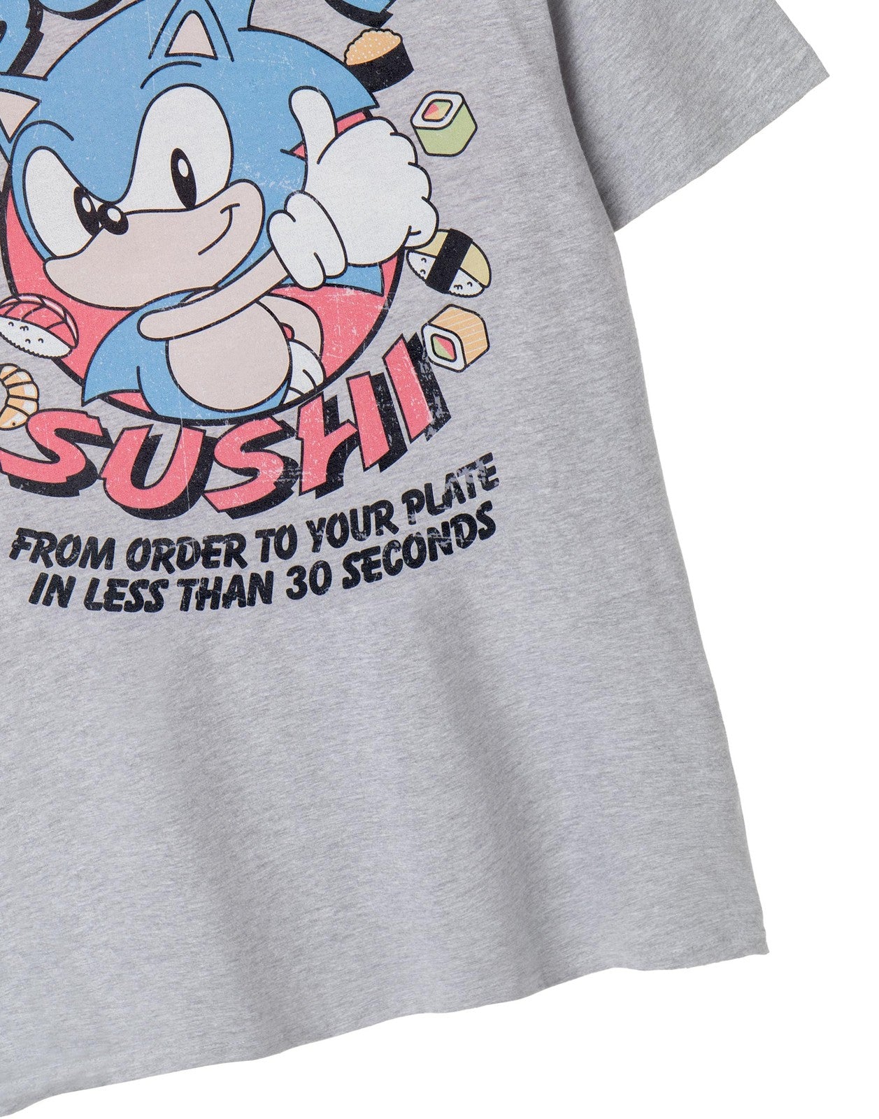 Sonic the Hedgehog Short Sleeved T-Shirt | Mens Grey Marl | Official Merch