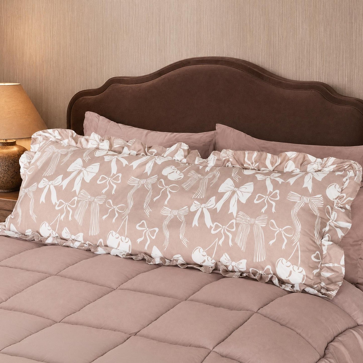 OHS Bows Frill Bolster Pillow Soft Maternity Back Support Filled Cushion