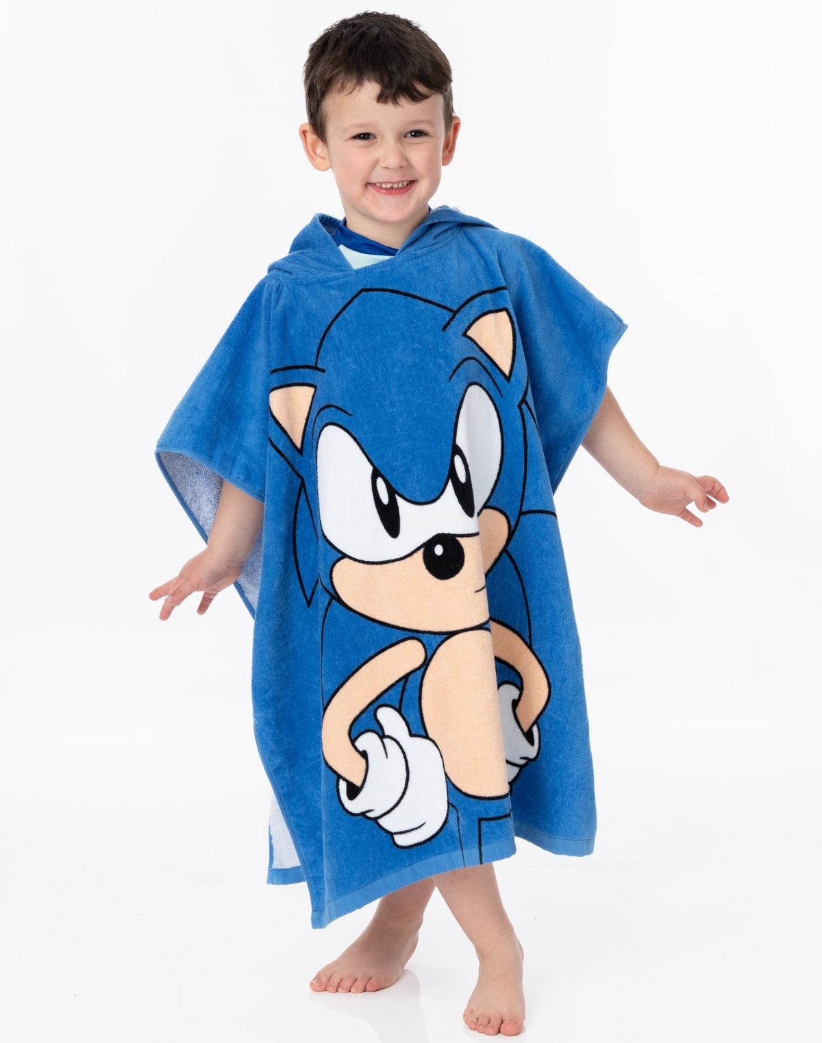 Sonic the Hedgehog Poncho Towel | Unisex Kids Blue | Official Merch