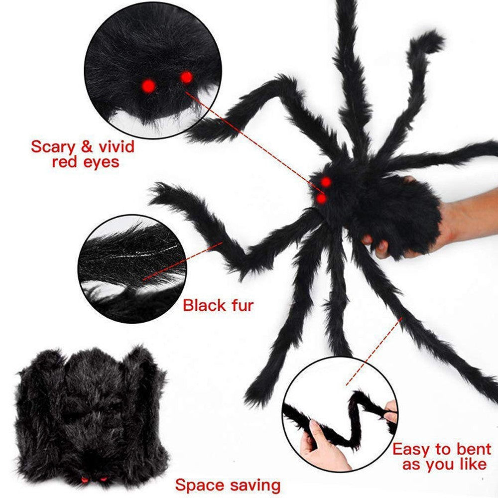 6.6FT Giant Halloween Spider Decor Scary Outdoor Yard Party Decoration