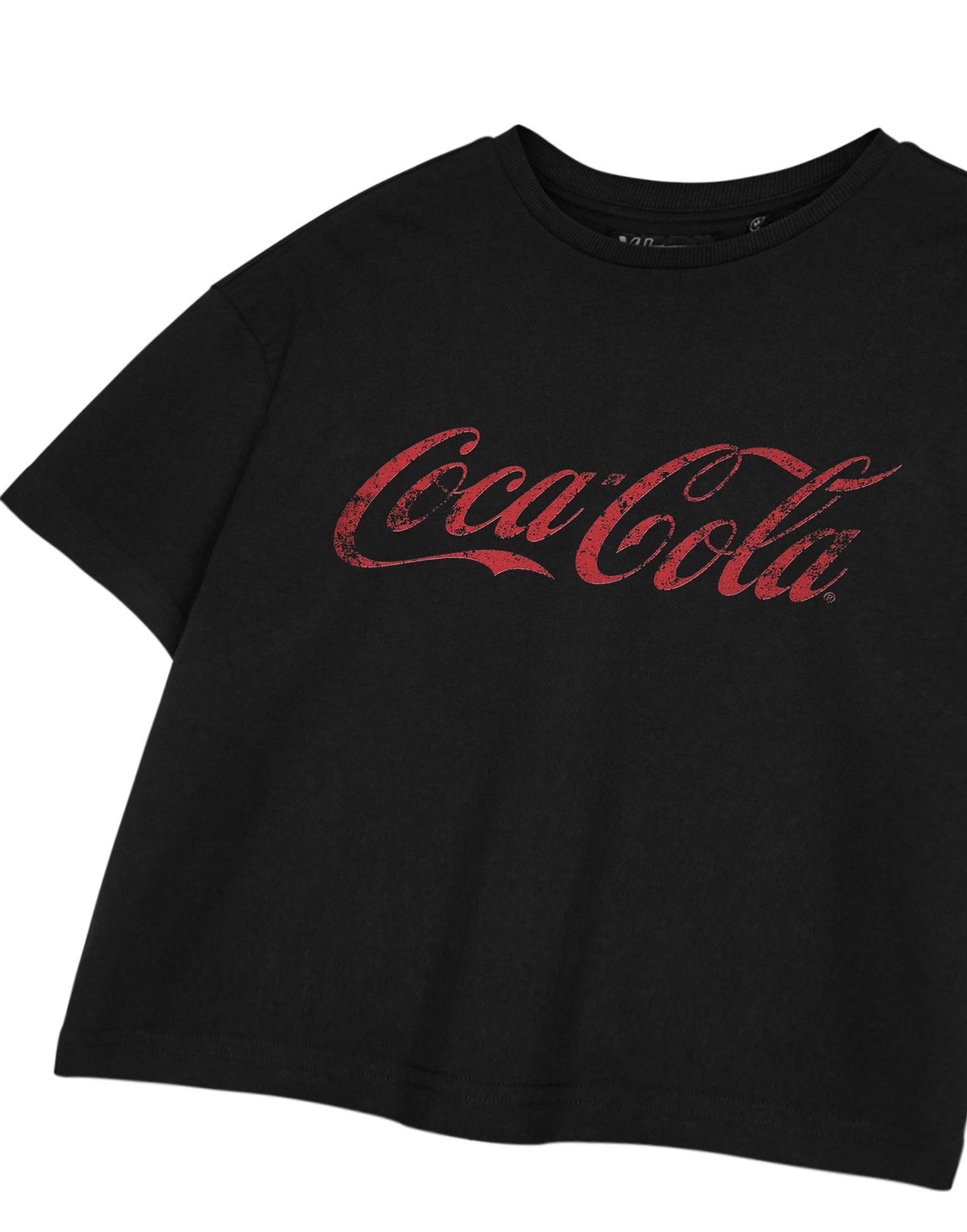 Coca Cola Cropped Short Sleeved T-Shirt | Womens Black | Official Merch