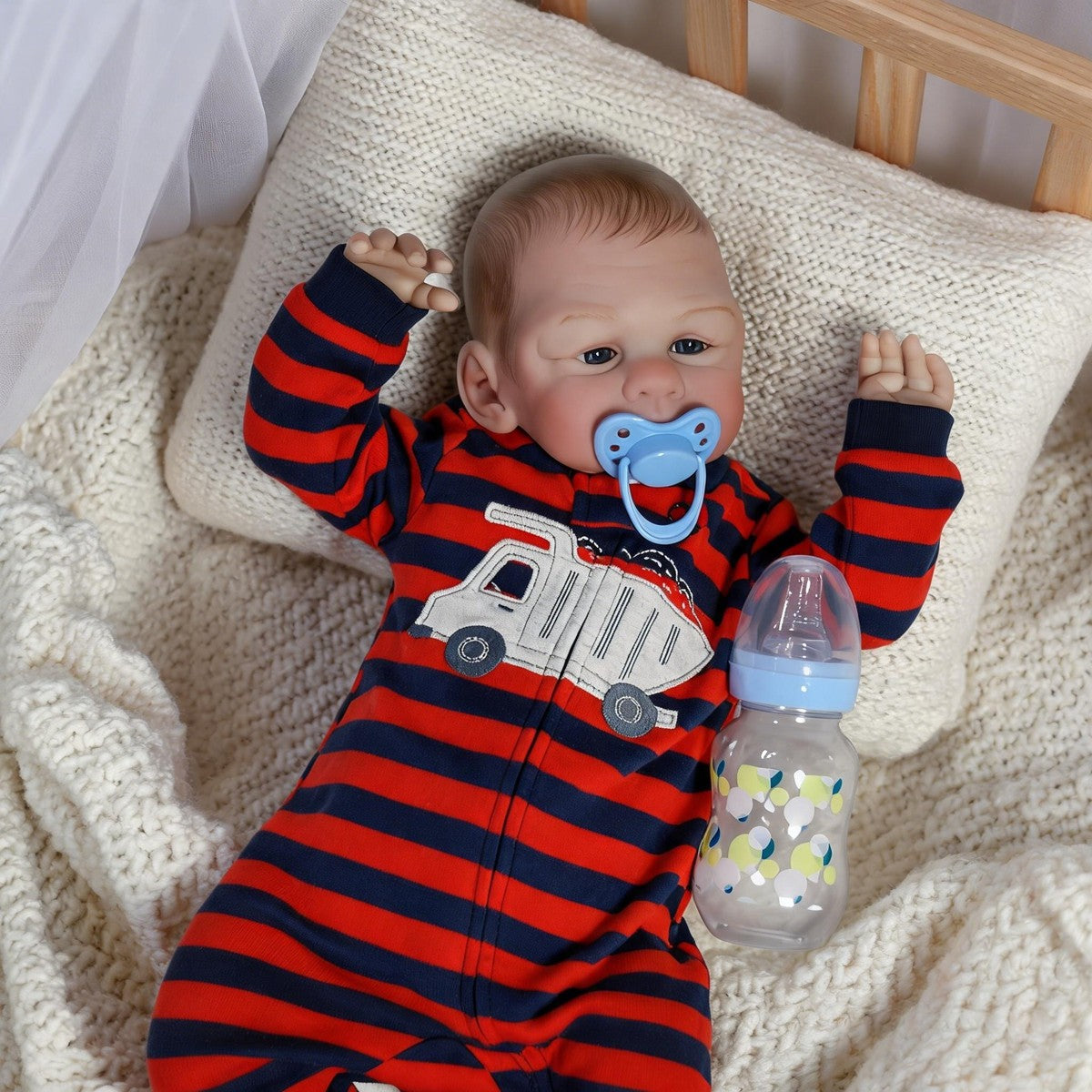 18inch Lifelike Reborn Dolls Vinyl Silicone Realistic Newborn Baby Boy Doll Gift