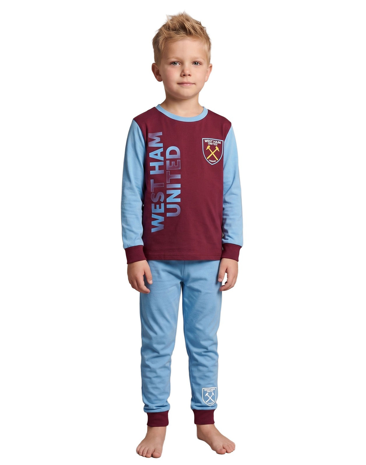 West Ham United Long Sleeve Long Leg Pyjama Set | Boys Claret | Official Merch