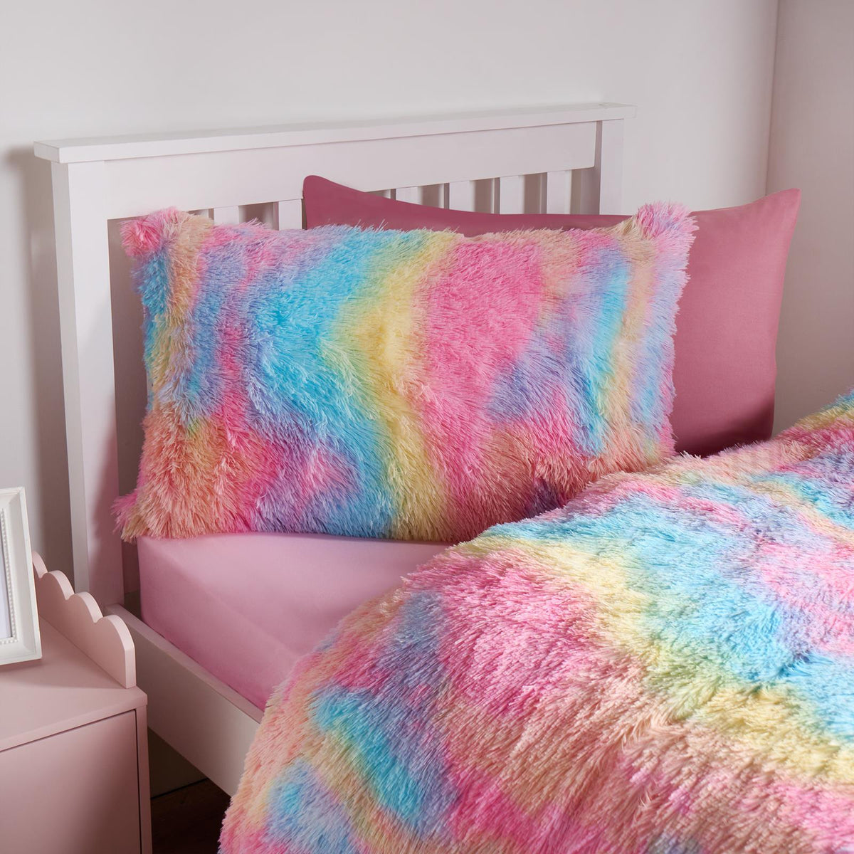 Tie Dye Duvet Cover Quilt Pillowcase Fluffy Fleece Warm Plush Soft Bedding Set