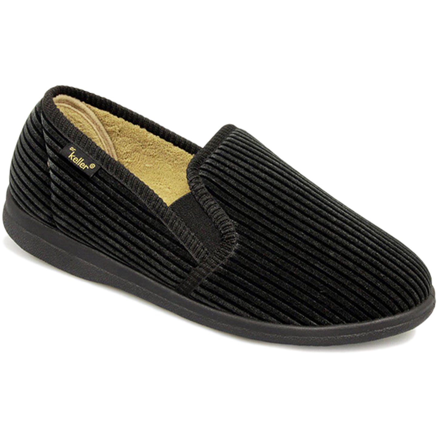 DR KELLER MENS SLIPPERS STRAP FLEECE UPPER WARM  CUSHIONED CASUAL SLIP ON SHOES