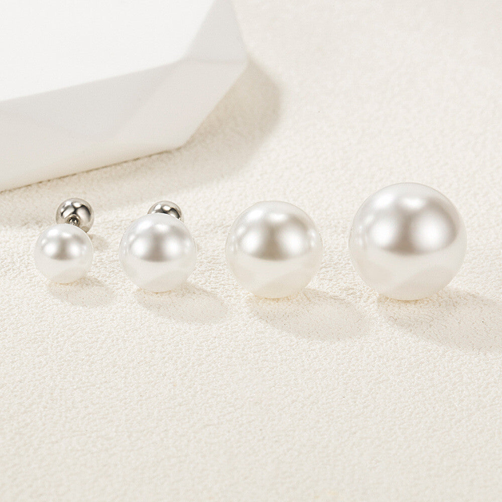925 Sterling Silver Beatutiful Pearl Stud Earrings Women Girls Jewellery Gift