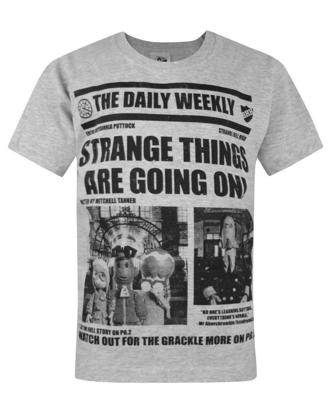 Strange Hill High Short Sleeved T-Shirt | Boys Grey | Official Merch