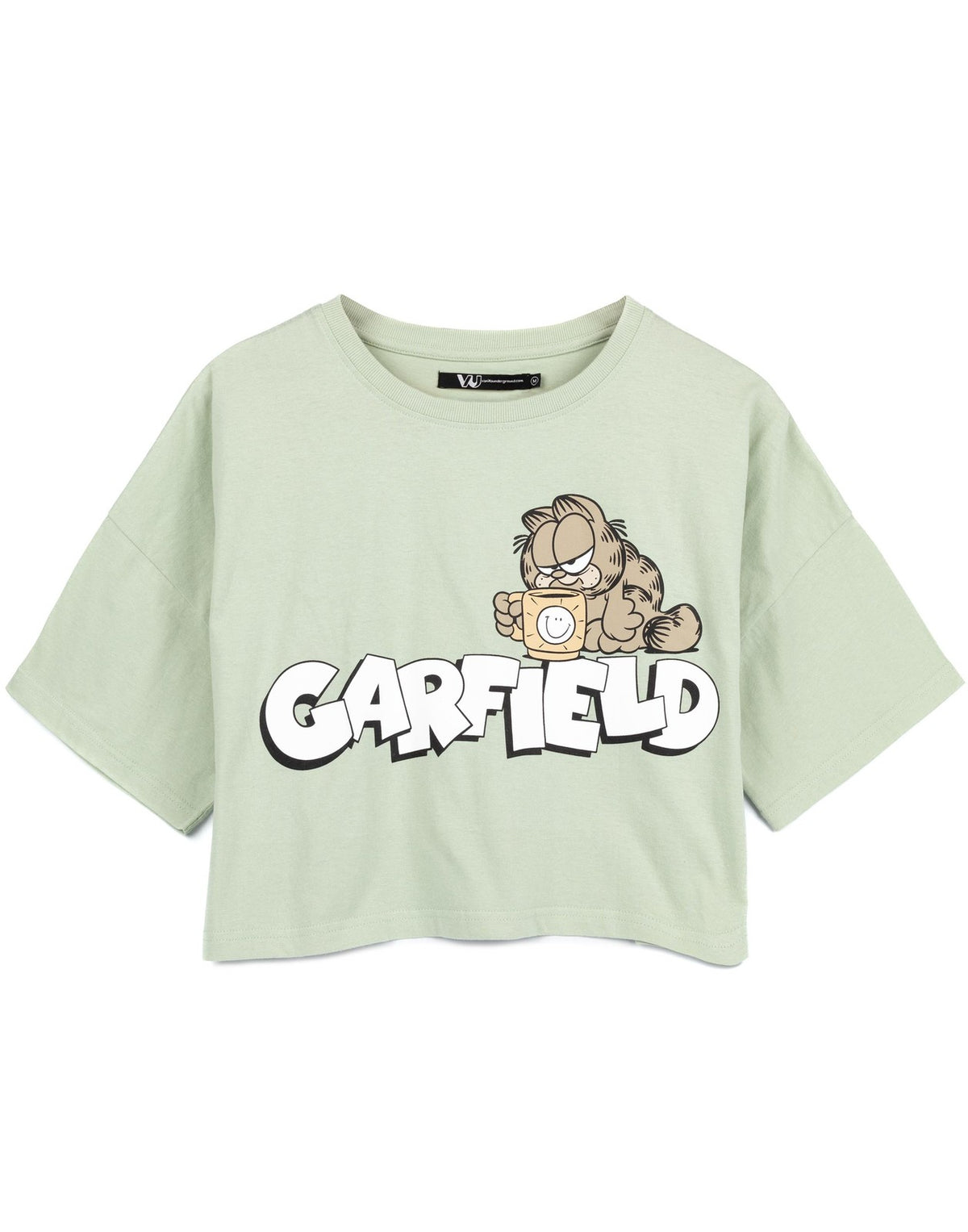 Garfield Short Sleeve Long Leg Pyjama Set | Womens Green/Oatmeal | Official Merc