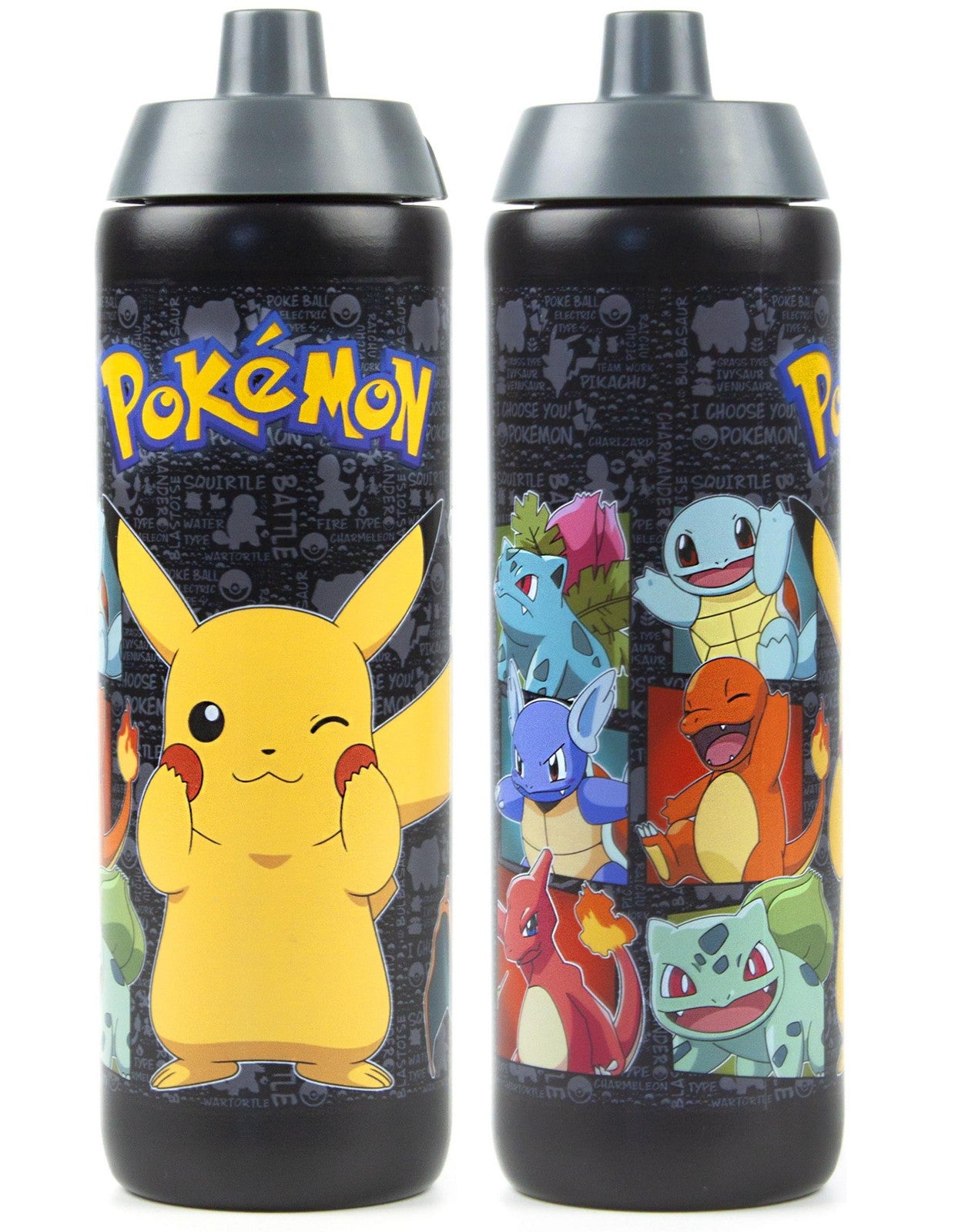 Pokemon Screw Water Bottle | Unisex Kids Black | Official Merch