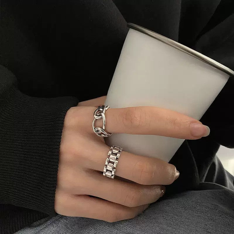 925 Sterling Silver Vintage Adjustable Fashion Ring Women Girls Jewellery Gift