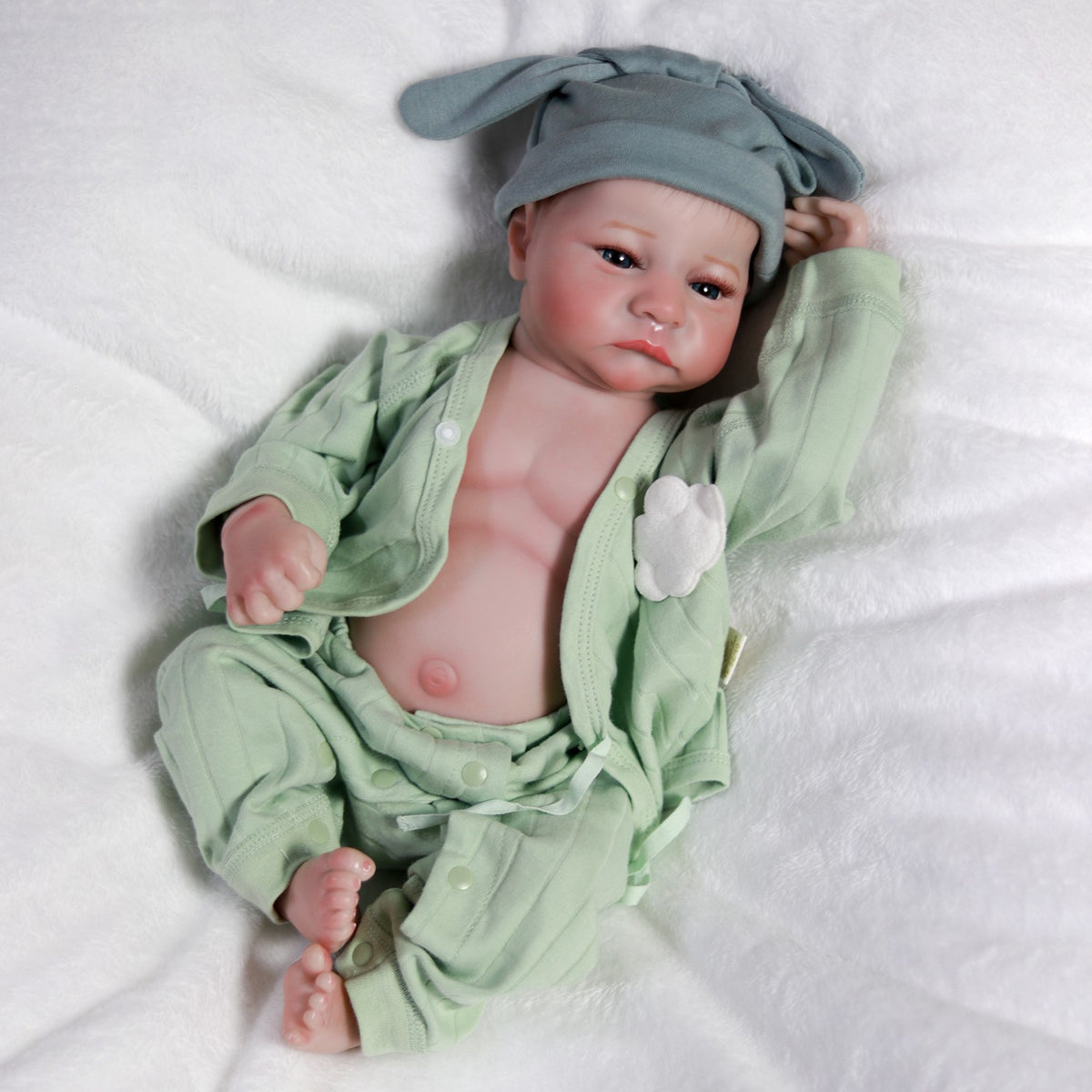 18" Lifelike Waterproof Reborn Baby Dolls Newborn Boy Doll Full Body Vinyl Twins