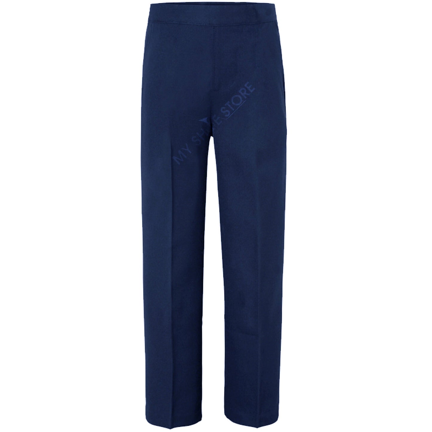 BOYS KIDS CHILDREN SCHOOL UNIFORM TROUSERS PULL UP HALF ELASTICATED TEFLON PANTS