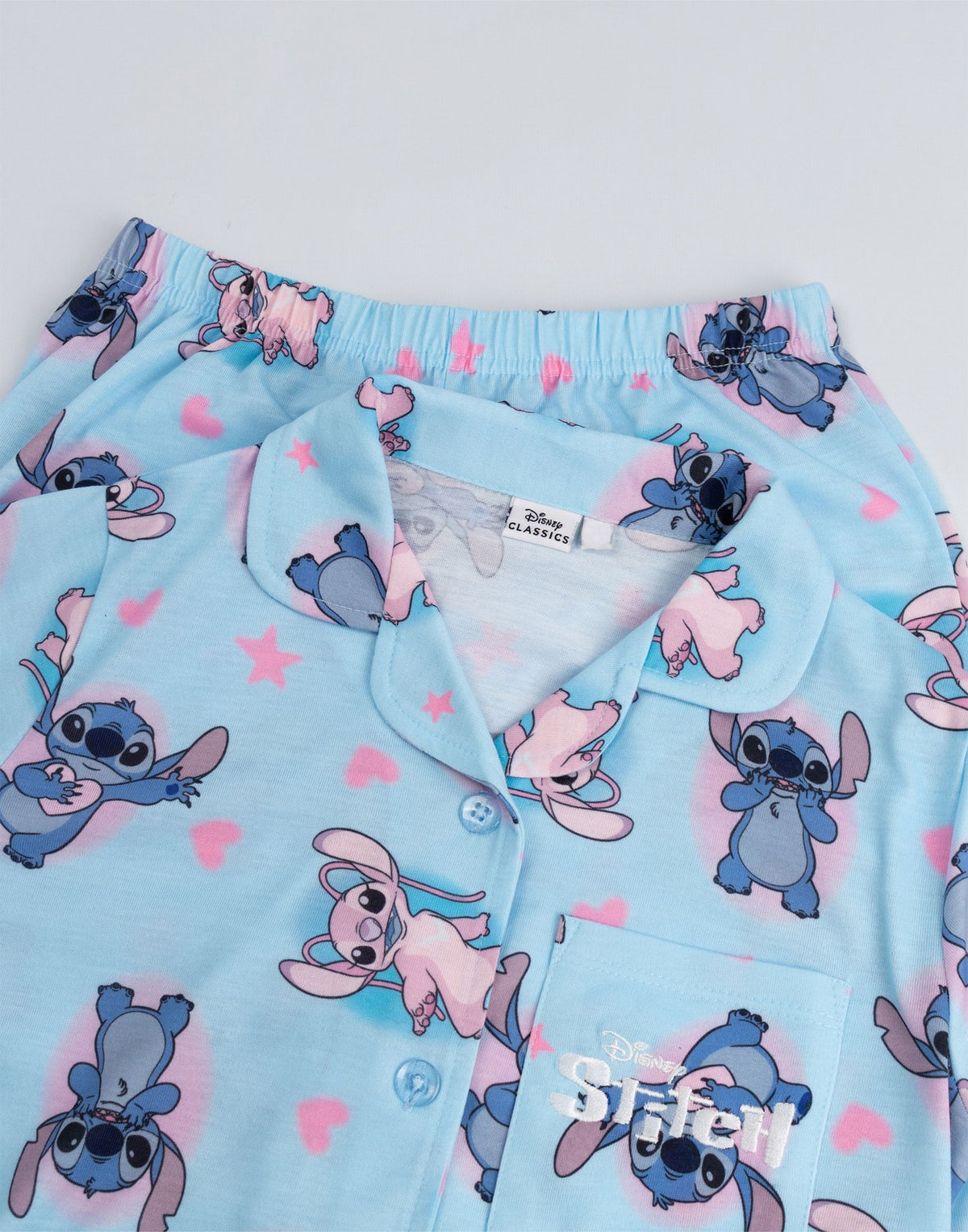 Disney Long Sleeve Long Leg Pyjama Set | Girls Blue | Official Merch