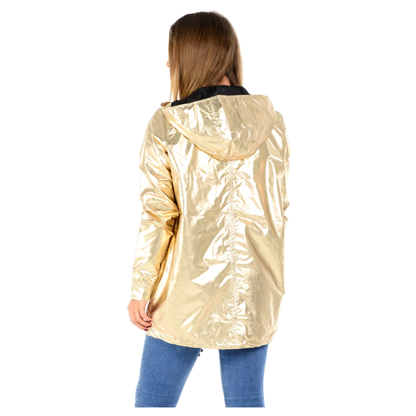 LADIES RAINCOAT WOMENS WATERPROOF FESTIVAL HOODED COAT PARKA RUBBERISED JACKET