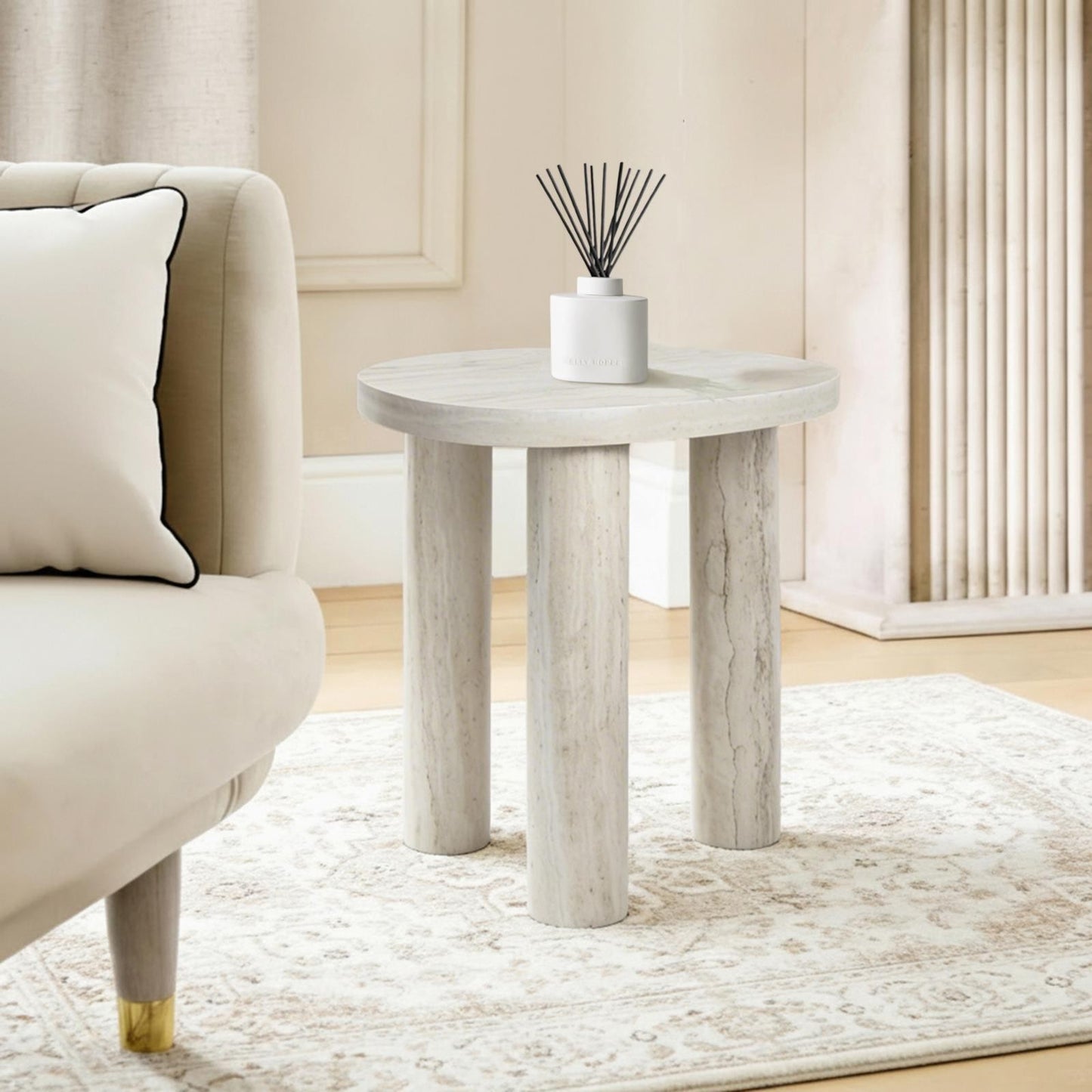 OHS 3-Legged Side Table Engineered Wood Living Room Bedroom Bedside