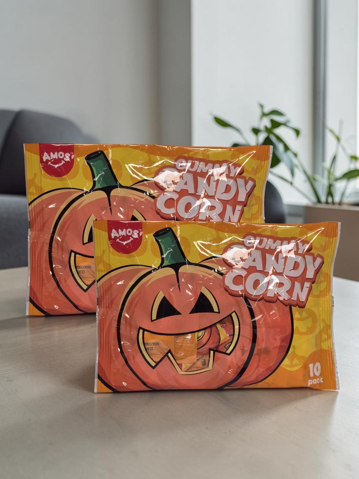 AMOS Gummy Candy Corn Halloween Sweets 10 Pack Trick or Treat Single or 2 Bags