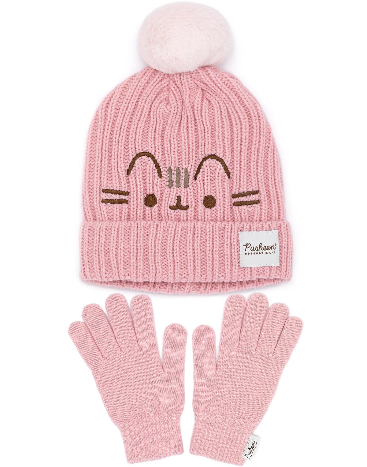 Pusheen Beanie and Gloves Set | Womens Pink | Official Merch