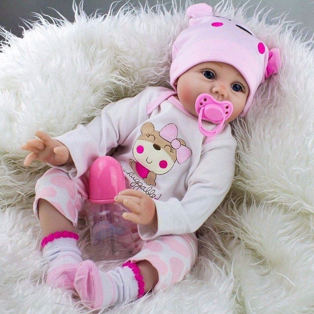 22" Reborn Dolls Realistic Baby Girl Vinyl Silicone Handmade Newborn Xmas Gift
