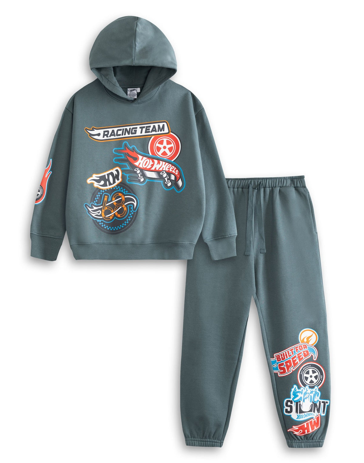 Hot Wheels Hoodie and Joggers Set | Boys Grey | Official Merch