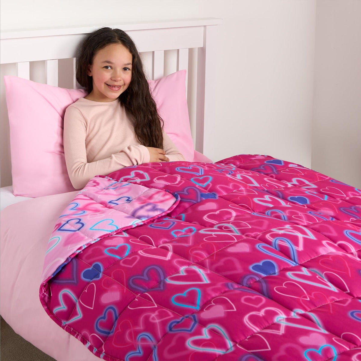 Kids Weighted Blanket Heart Sleep Anxiety Soft Sensory Heavy Sofa Bed Throw 3kg