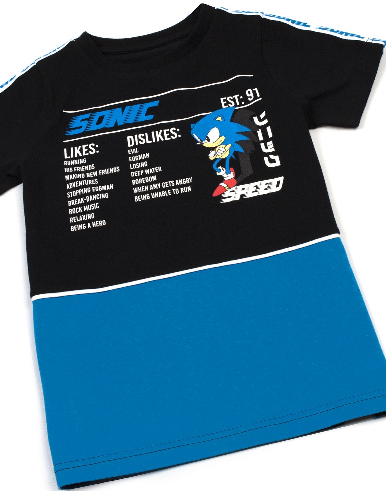 Sonic the Hedgehog Short Sleeved T-Shirt | Boys Black | Official Merch
