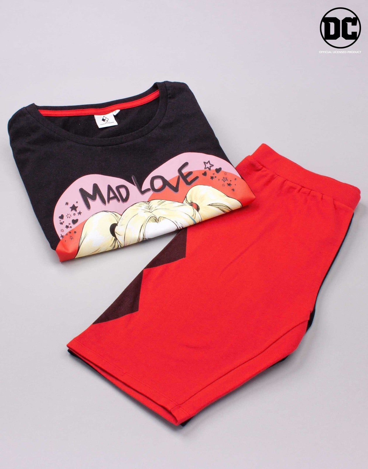 DC Comics Short Sleeve Cycling Short Pyjama Set | Womens Red | Official Merch