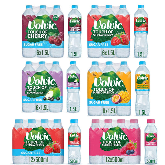 Volvic Touch of Fruit Sugar Free Choose Your Flavoured Water, 6 X 1.5L