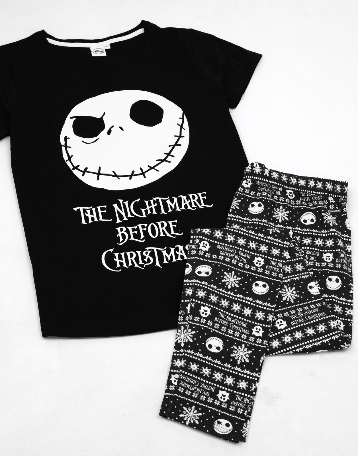 Disney Short Sleeve Long Leg Pyjama Set | Womens Black | Official Merch
