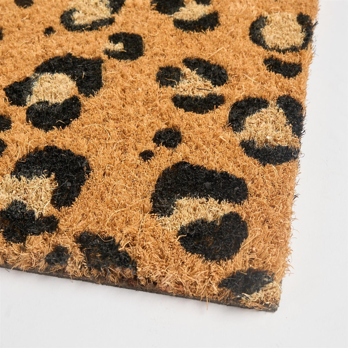 OHS Leopard Print Doormat Non Slip Indoor Outdoor Natural Coir Door Mat Rug