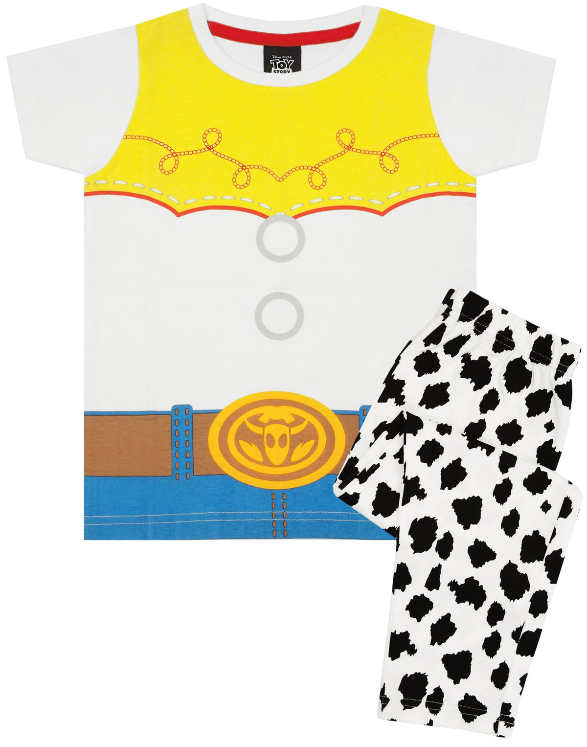 Disney Short Sleeve Long Leg Pyjama Set | Girls White | Official Merch