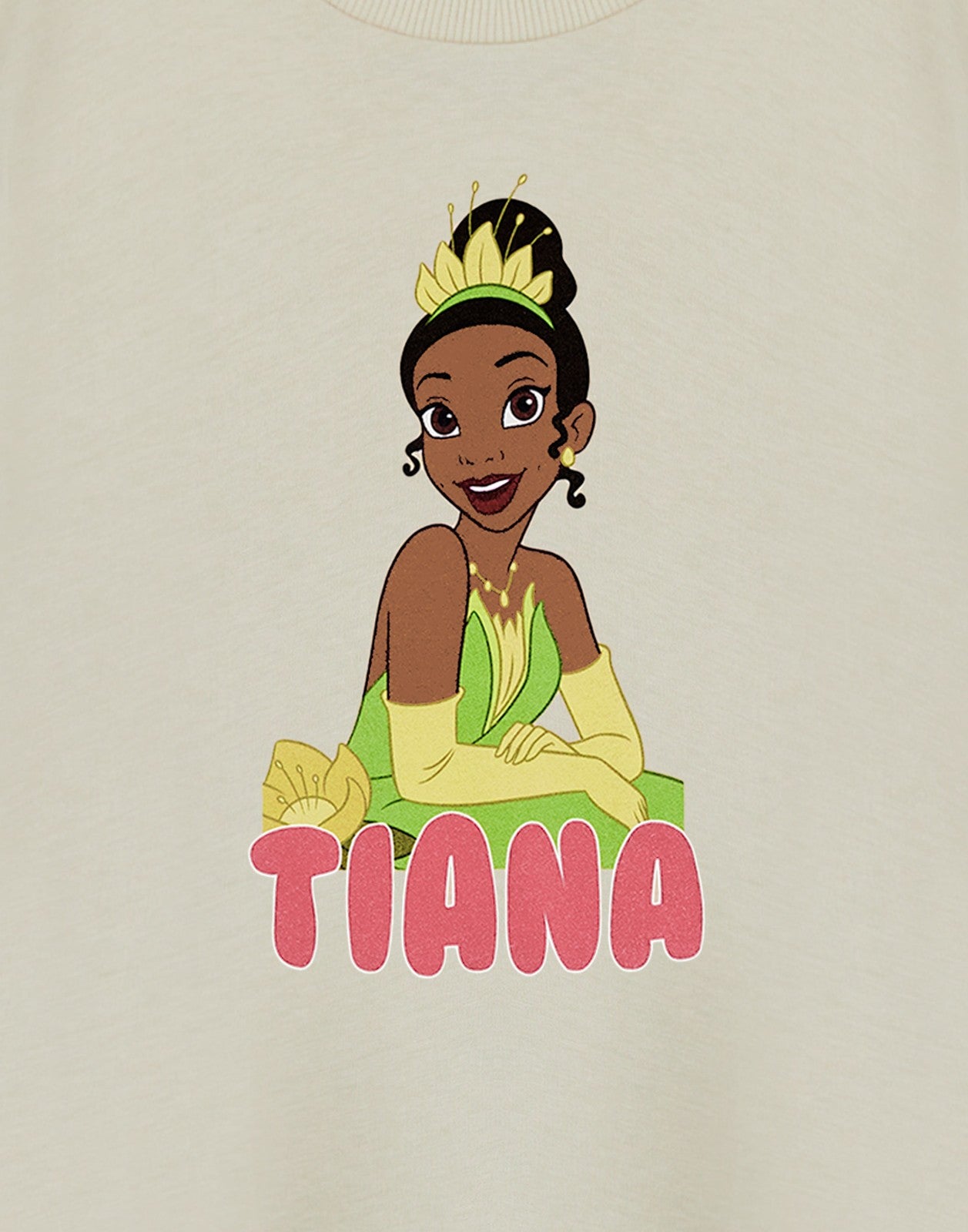 Disney Short Sleeved T-Shirt | Girls Oatmeal | Official Merch